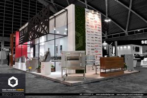 غرفه سازی و ساخت غرفه برای شرکت فست فود شاپ در نمایشگاه شهر آفتاب